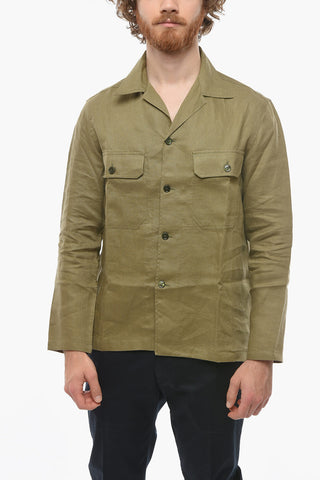 Linen Casual Shirt with Double Breast Pockets