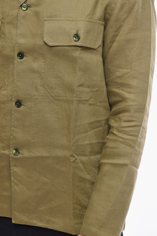 Linen Casual Shirt with Double Breast Pockets