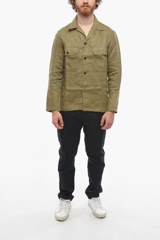Linen Casual Shirt with Double Breast Pockets