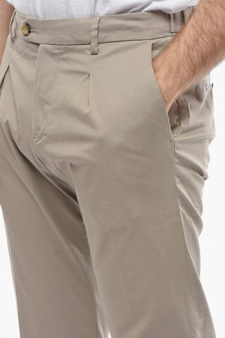 Stretch Cotton RAVAL Single-Pleat Pants