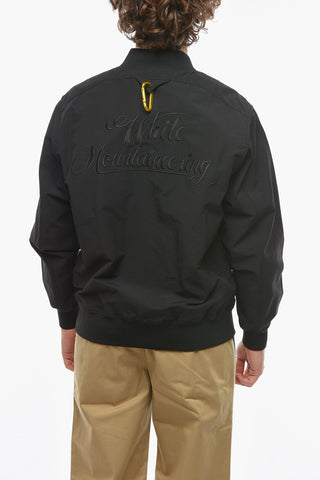 Bomber in Nylon con Logo Ricamato e Moschettone Decorativo