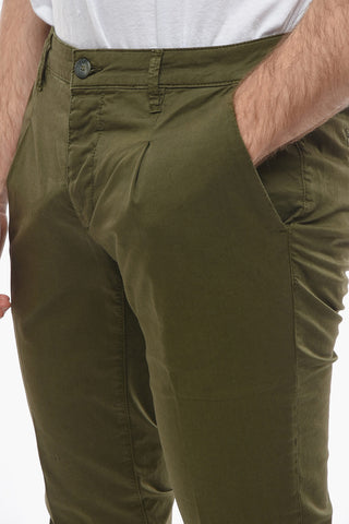 Stretch Cotton NEWTOWN Single-Pleat Pants