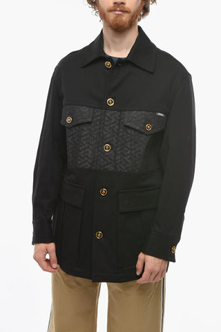 Denim Utility Jacket with Jacquard Details