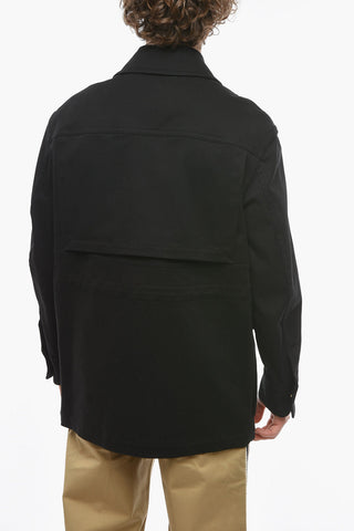 Denim Utility Jacket with Jacquard Details