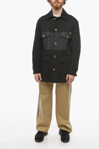 Denim Utility Jacket with Jacquard Details