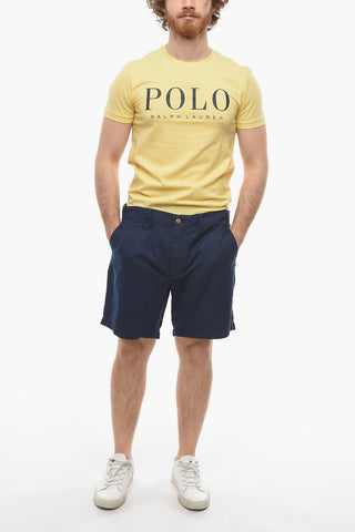 POLO Shorts in Misto Lino con Passanti