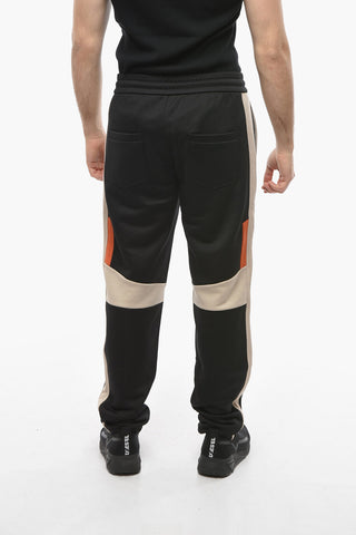 Three Tone Cotton Blend Sweatpants with Drawstring