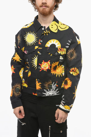 SMILEY ORIGINALS Denim Jacket with Multicolored Print