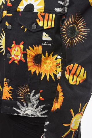 SMILEY ORIGINALS Denim Jacket with Multicolored Print