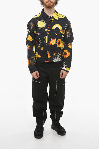 SMILEY ORIGINALS Denim Jacket with Multicolored Print