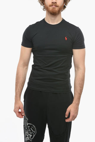 POLO Crew Neck Slim Fit T-Shirt with Embroidered Logo