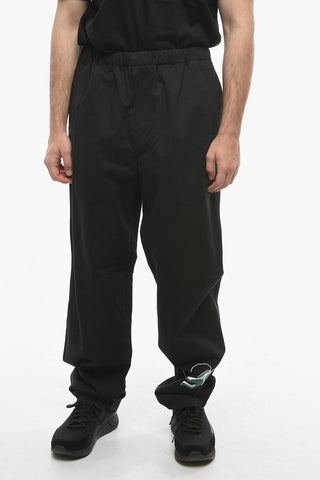 Relaxed-fit Trousers with Elasticated Waistband and Graphic Print