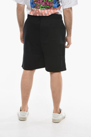 VLTN Shorts in Felpa a Tinta Unita con Stampa Logo a Contrasto