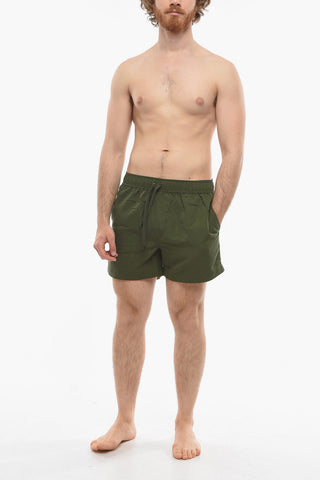 Solid Color MASON Swim Shorts With Drawstring Waist
