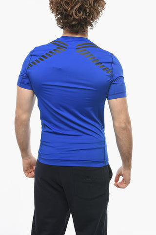 EMPORIO EA7 Technical Fabric Crew-neck T-shirt with Embossed Print