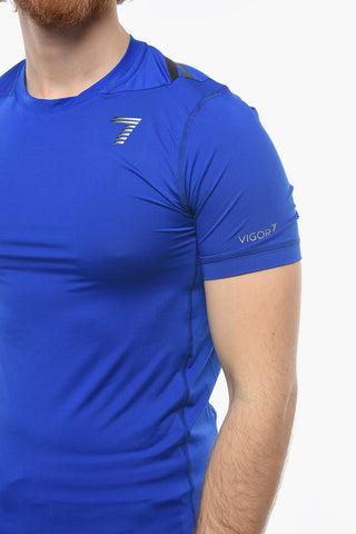 EMPORIO EA7 Technical Fabric Crew-neck T-shirt with Embossed Print