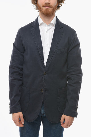 flax and cotton CHELSEA 2-button blazer with patch pocket