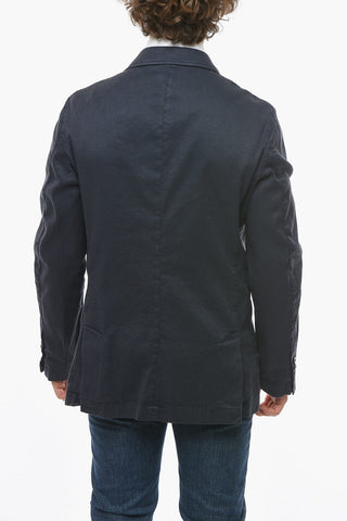 flax and cotton CHELSEA 2-button blazer with patch pocket