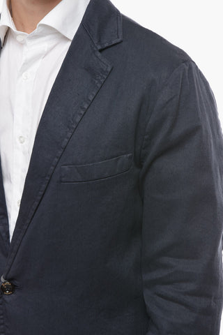 flax and cotton CHELSEA 2-button blazer with patch pocket