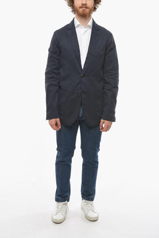 flax and cotton CHELSEA 2-button blazer with patch pocket