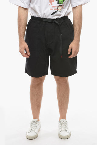 Cotton Shorts with Maxi Pockets and Industrial Belt