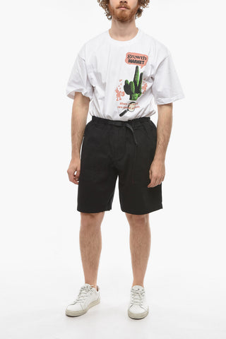 Cotton Shorts with Maxi Pockets and Industrial Belt