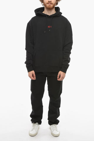 Solid Color Hoodie with Patch Pocket