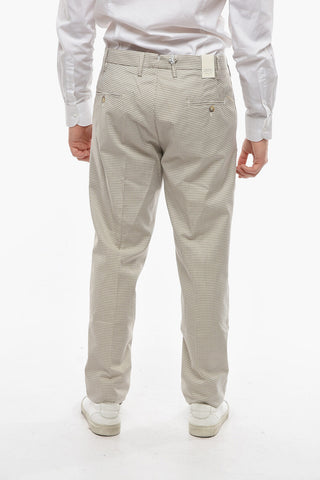 Pantaloni ROPPONGI a Doppia Pince con Motivo Pied-de-Poule