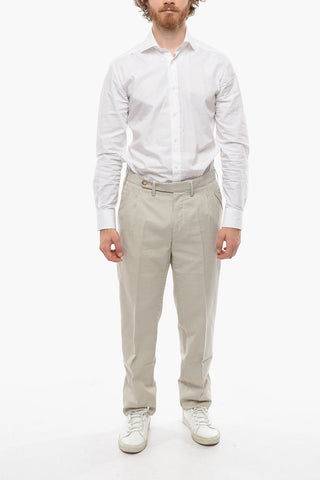 Pantaloni ROPPONGI a Doppia Pince con Motivo Pied-de-Poule