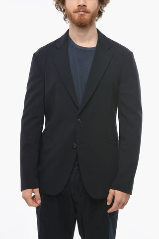 Blazer in Lana con Inserti in Tessuto Texturizzato