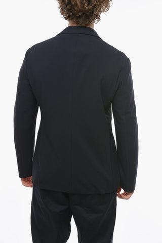 Blazer in Lana con Inserti in Tessuto Texturizzato