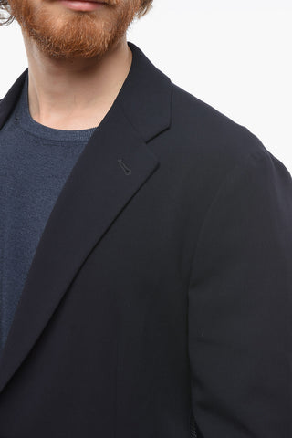 Blazer in Lana con Inserti in Tessuto Texturizzato