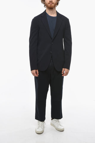 Blazer in Lana con Inserti in Tessuto Texturizzato