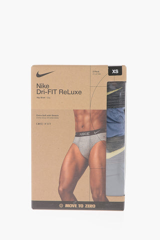 Set 2 Paia di Slip Stretch con Logo in Vita