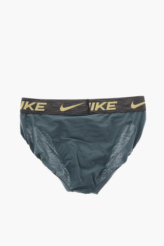 Set 2 Paia di Slip Stretch con Logo in Vita