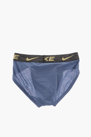 Set 2 Paia di Slip Stretch con Logo in Vita