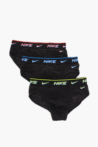 Set of 3 Stretch Cotton Briefs with Logoed Elastic Band