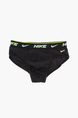 Set of 3 Stretch Cotton Briefs with Logoed Elastic Band