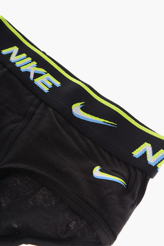 Set of 3 Stretch Cotton Briefs with Logoed Elastic Band