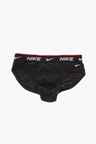 Set of 3 Stretch Cotton Briefs with Logoed Elastic Band
