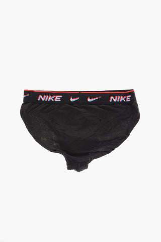 Set of 3 Stretch Cotton Briefs with Logoed Elastic Band