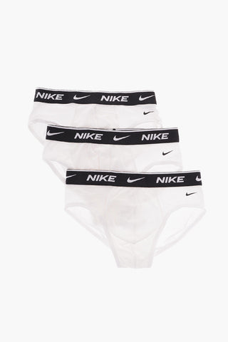 Set of 3 Stretch Cotton Briefs with Logoed Elastic Band