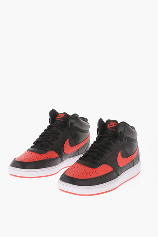 Sneakers COURT VISION MID in Pelle con Dettagli a Contrasto