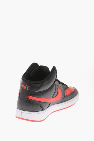 Sneakers COURT VISION MID in Pelle con Dettagli a Contrasto
