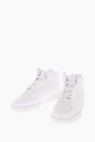 Faux Leather Solid Color COURT VISION High Top Sneakers