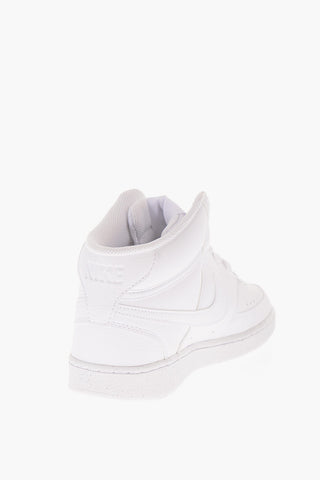 Faux Leather Solid Color COURT VISION High Top Sneakers