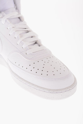Faux Leather Solid Color COURT VISION High Top Sneakers