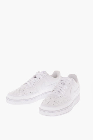 Solid Color Textured Faux Leather COURT VISION Low-Top Sneakers
