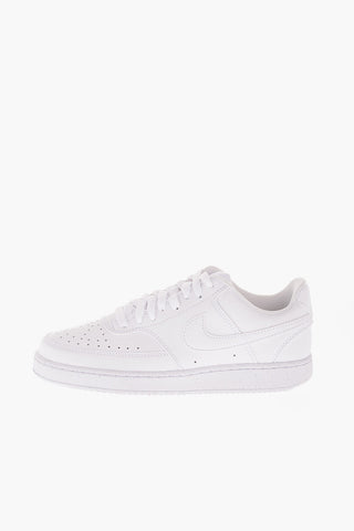 Solid Color Textured Faux Leather COURT VISION Low-Top Sneakers