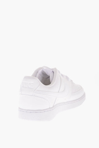Solid Color Textured Faux Leather COURT VISION Low-Top Sneakers